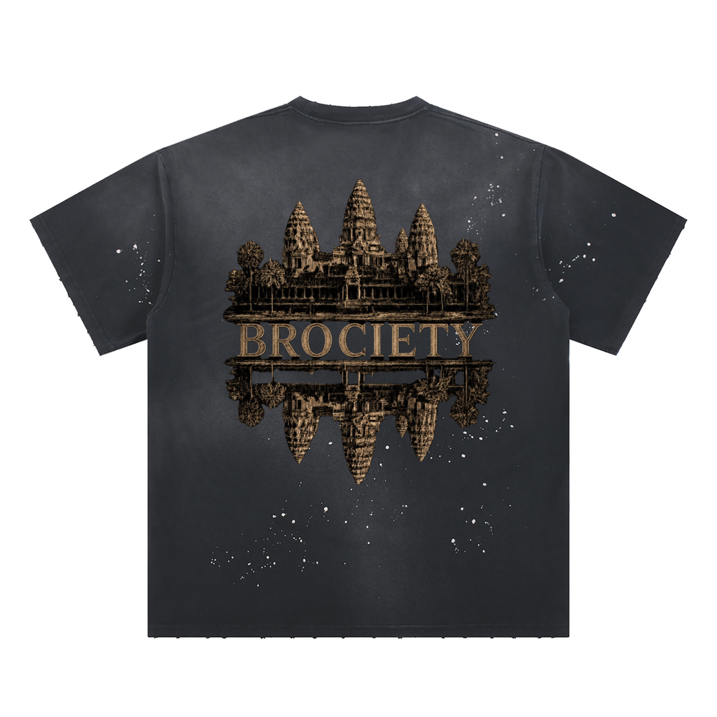 Hand-Frayed Sunfade Paint Splatter T-Shirt