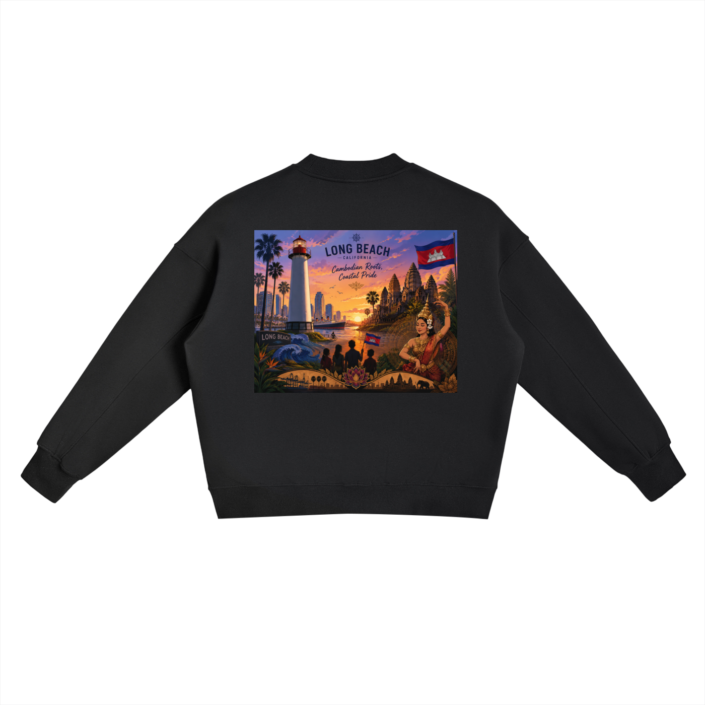 Fleece Side Slit Crewneck Sweatshirt