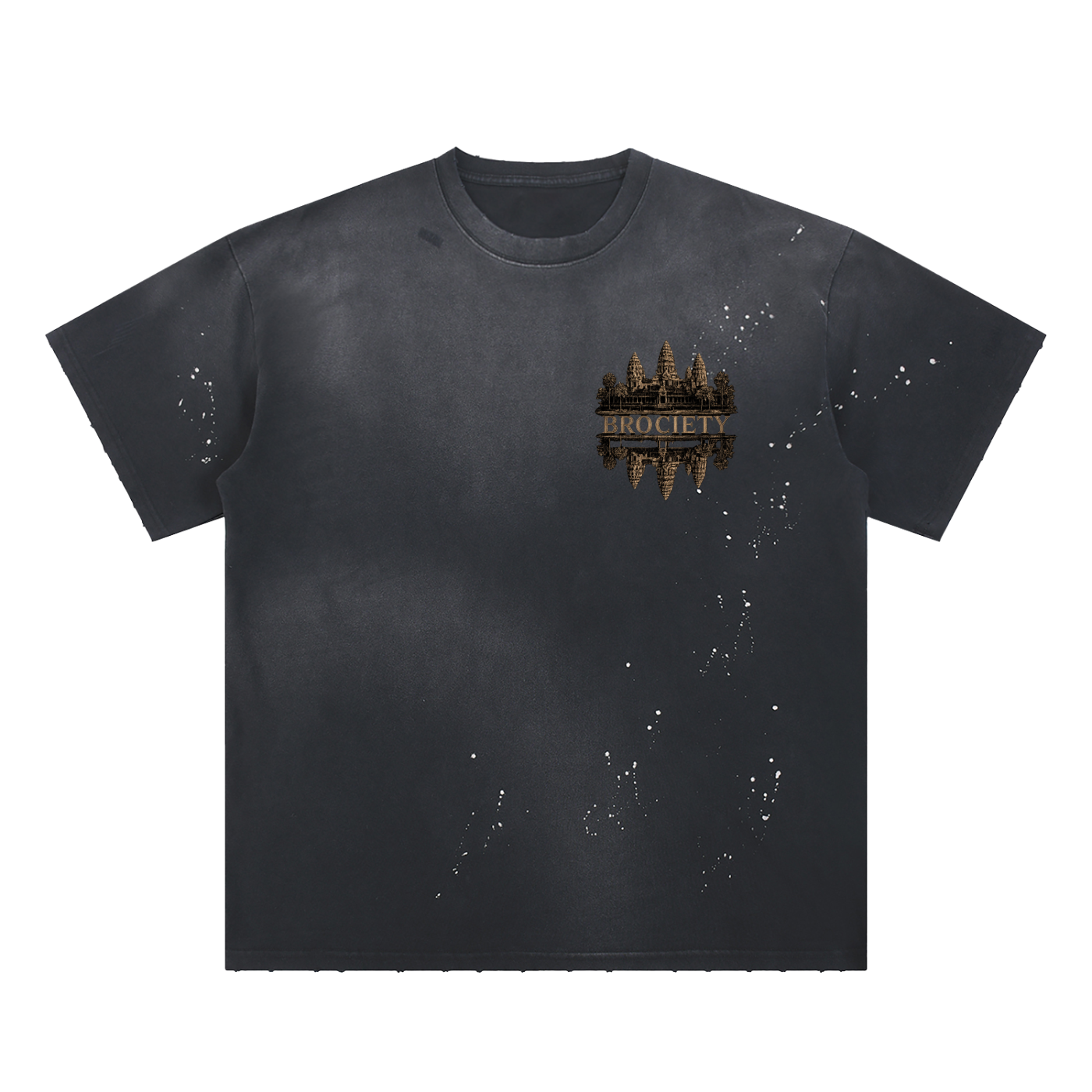 Hand-Frayed Sunfade Paint Splatter T-Shirt