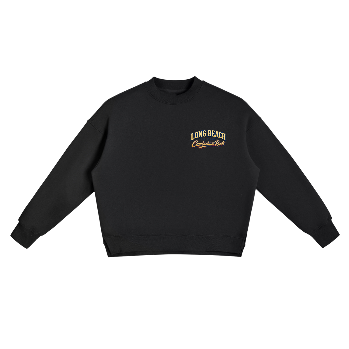 Fleece Side Slit Crewneck Sweatshirt