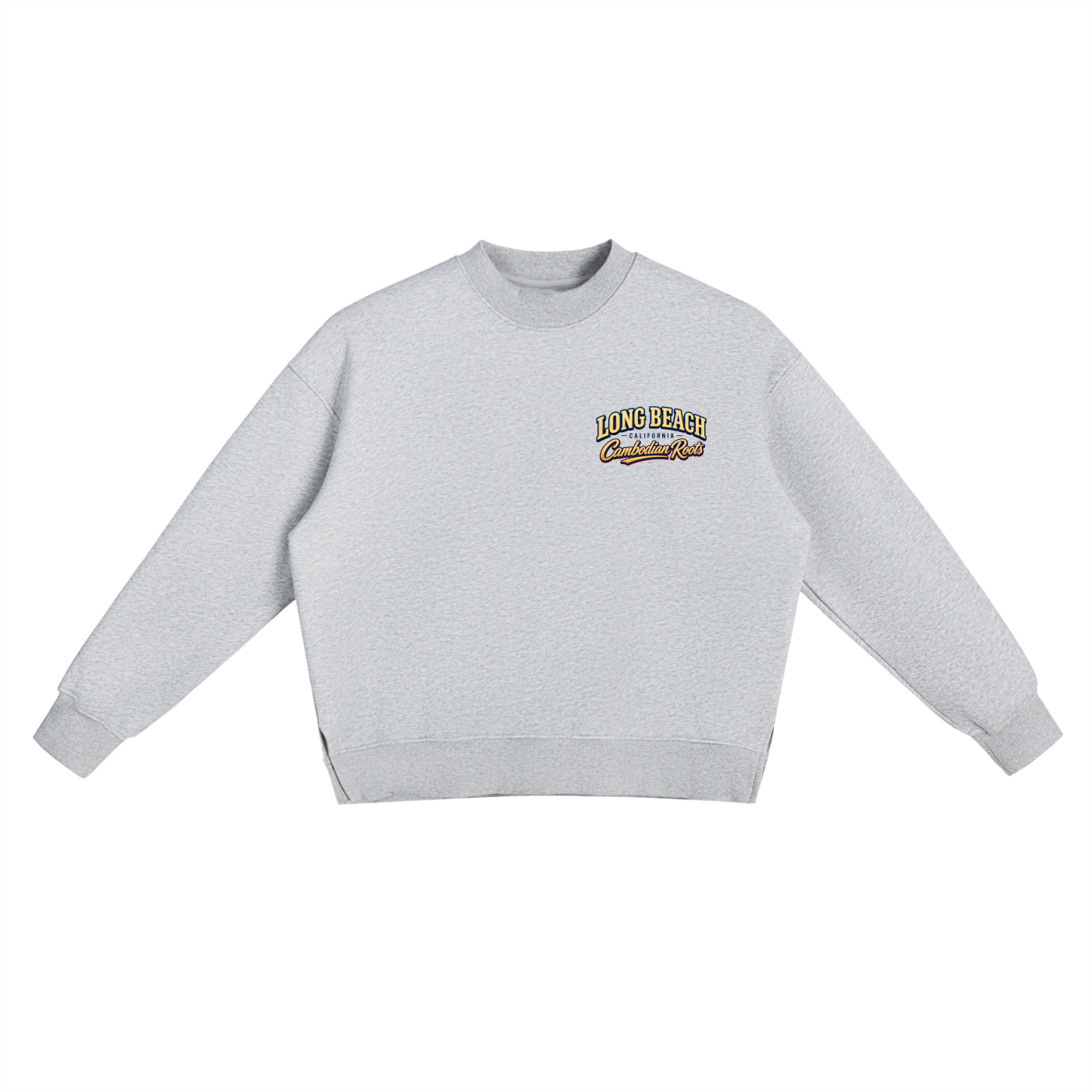 Fleece Side Slit Crewneck Sweatshirt